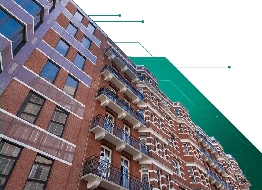 Modern apartment building representing retrofit solutions for energy efficiency and utility management