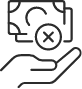 Icon of a hand holding money with an X symbol, representing missed incentives